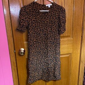 Amour Vert Silk Animal Print Dress